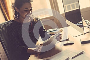 Young Woman Working at Home