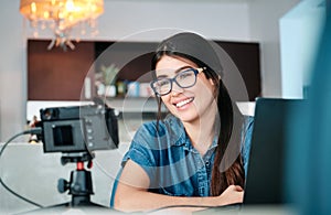 Young Woman Working From Home Making Business Web Conference