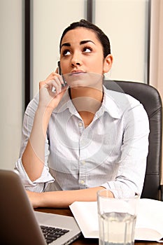 Young woman working in an office