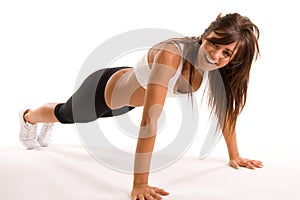 Young woman working out