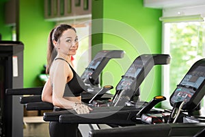 Young woman workout in gym healthy lifestyle