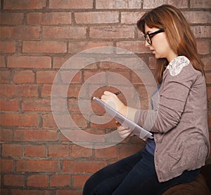 Young woman writer working
