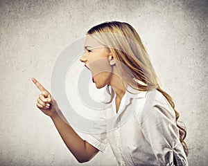 Young woman yelling