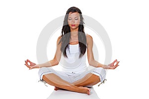 Young woman in yoga training