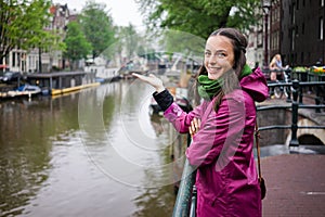 Young Women Amsterdam rain