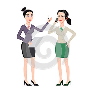Young women in elegant office clothes vector