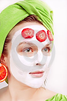 Young women with fase mask