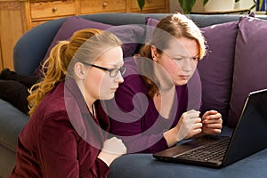 Young women with internet problems