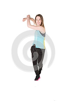 Young Women in joggers dancing and having fun
