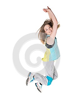 Young Women in joggers dancing and having fun