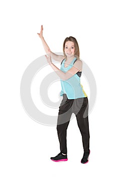 Young Women in joggers dancing and having fun