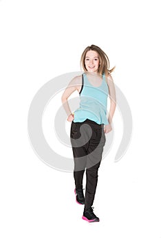 Young Women in joggers dancing and having fun