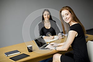 Young women working in the office