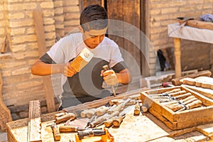The young wood masters at work