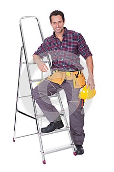 Young Worker Man With Hard Hat