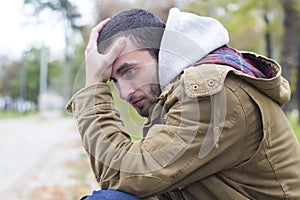 Young worried man photo