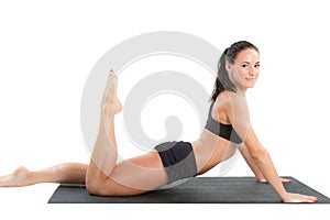 young yoga woman doing yogic exercise