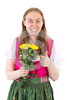 Youngster bought yellow roses for mothers day