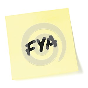 For your action acronym FYA black marker written business initialism text, corporate information recipient advice report