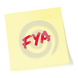 For your action acronym FYA red marker written business initialism text, corporate information recipient advice report, actionable photo