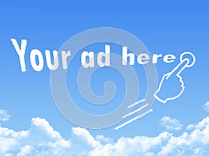 Your ad here message cloud shape