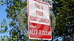 This is your boat launch sign