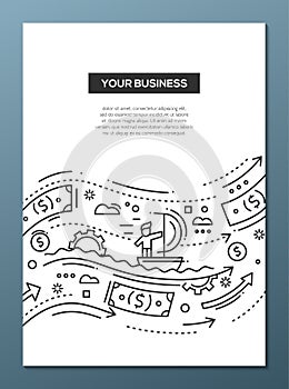 Your Business - line design brochure poster template A4