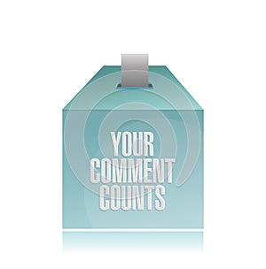 Your comment counts. suggestion box illustration