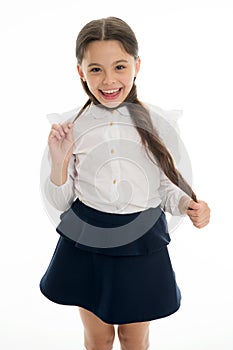 Your hair has been waiting all summer for this moment. Schoolgirl pupil long curly hair. Cute hairstyles back in school