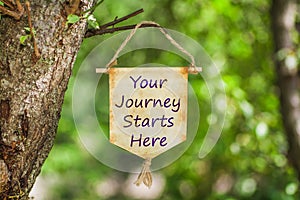Your Journey Starts Here on Paper Scroll