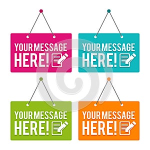 Your Message here hanging Door Sign.