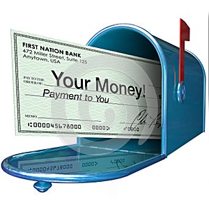 Your Money Check Payment in Mailbox