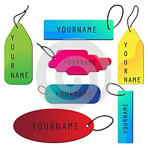 Your Name tags vector illustration on white background