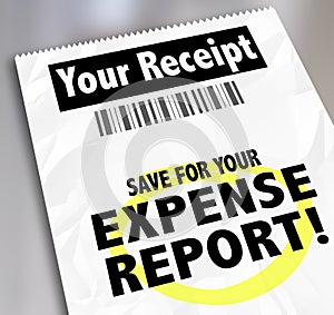 Your Receipt Save For Expense Report Payment Document