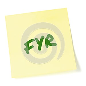 For your reference acronym FYR green marker written business initialism text, corporate scrutiny information recipient advice