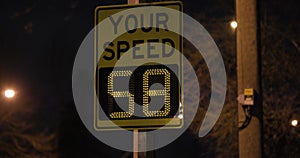 Your speed sign at night