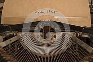 Your story typed words on a Vintage Typewriter