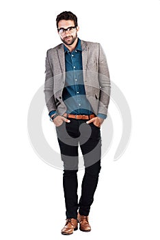 Your style speaks of who you are. Studio shot of a handsome young man posing against a white background.