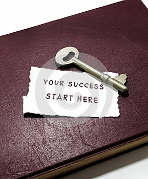 Your success start here with key on book