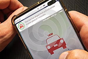 Your taxi dispatched notification smartphone screen app photo