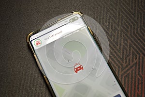 Your taxi dispatched notification smartphone screen app photo