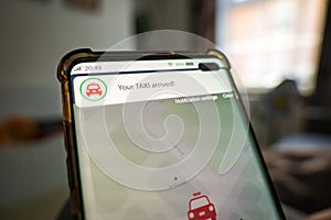 Your taxi dispatched notification smartphone screen app photo