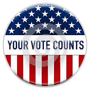 Your Vote Counts - badge button concept