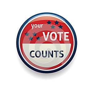 your vote counts badge. Vector illustration decorative design