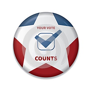 your vote counts badge. Vector illustration decorative design