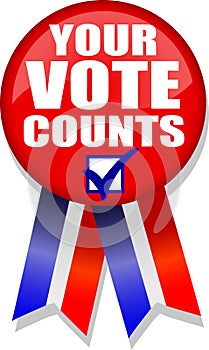 Your Vote Counts Button/AI photo