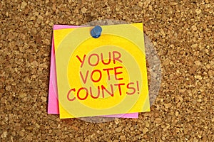 Your vote counts post it