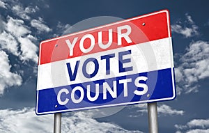 Your Vote Counts - road sign information