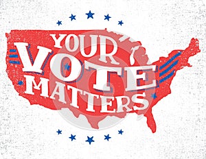 Your vote matters hand-lettering illustration