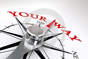 Your way conceptual compass rose